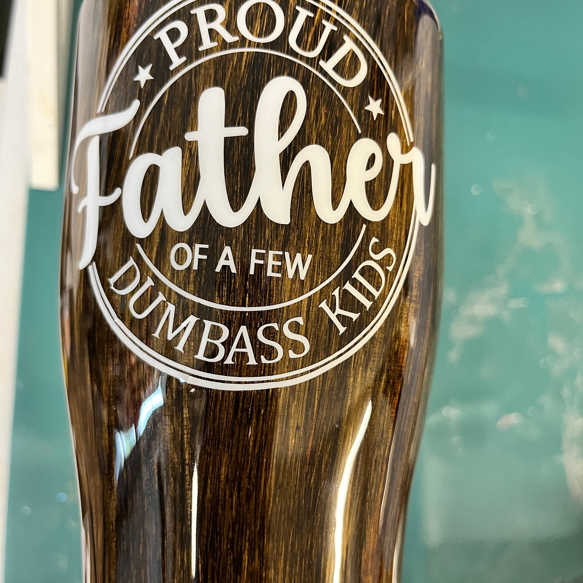 Proud Father Woodgrain Tumbler