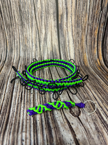 Purple and Green Duck Hanger and Keychain Bundle