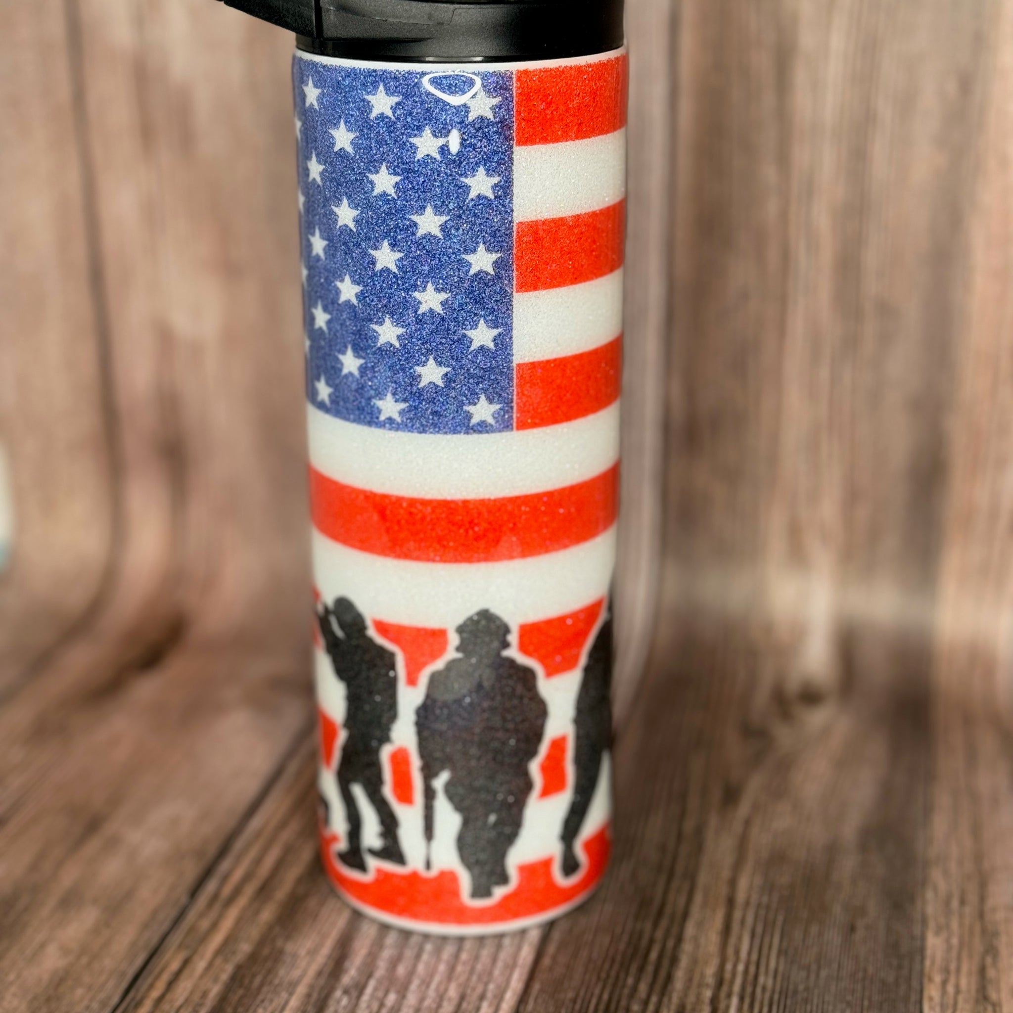 Patriotic Glittered Tumbler