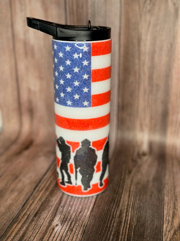 Patriotic Glittered Tumbler