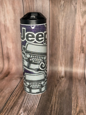 20 oz Glittered Jeep Duo Tumbler